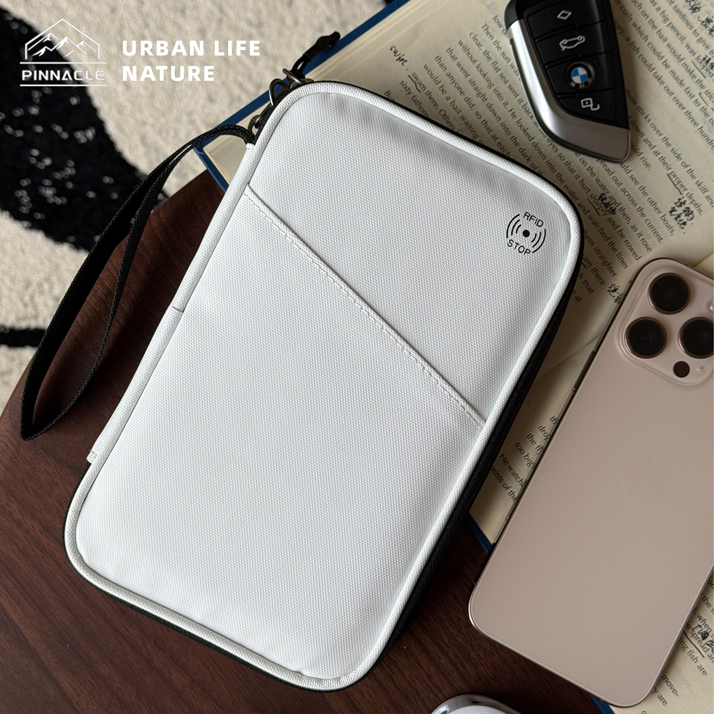 Сумка для паспорта с защитой от кражи RFID через плечо, женская сумка для проездных документов, портативная сумка для хранения большой емкости, мужской держатель билета