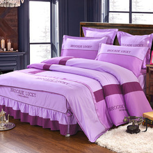 Nine year old shop, all cotton Korean version wedding set, pure cotton bed, four piece set, winter bed cover, bed