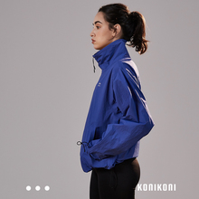 Jacketed Women's Three Year Old Shop Three Sizes Jackets Windbreaker Konikoni Klein Blue Outdoor Sports Coat Single layer Technology Pressure Glue Three proof Sprinkling Coat Running Women