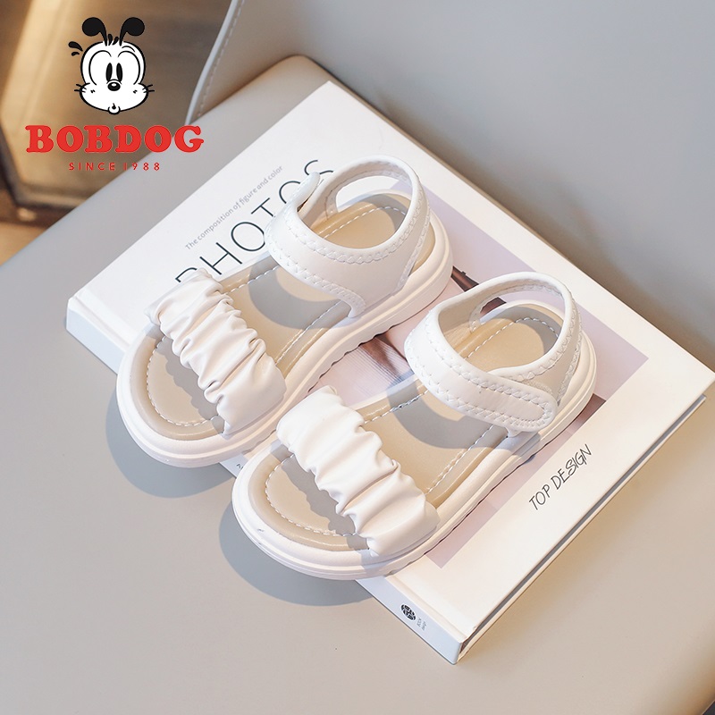 Кожаные сандалии для девочек; коллекция 2025 года; новые летние туфли принцессы на мягкой подошве для больших мальчиков и девочек; модная пляжная обувь в западном стиле