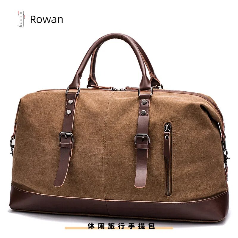 Холщовая дорожная сумка British Rowan, мужская сумка из искусственной кожи для улицы, сумка для фитнеса и фотосъемки, большая вместительная сумка-тоут