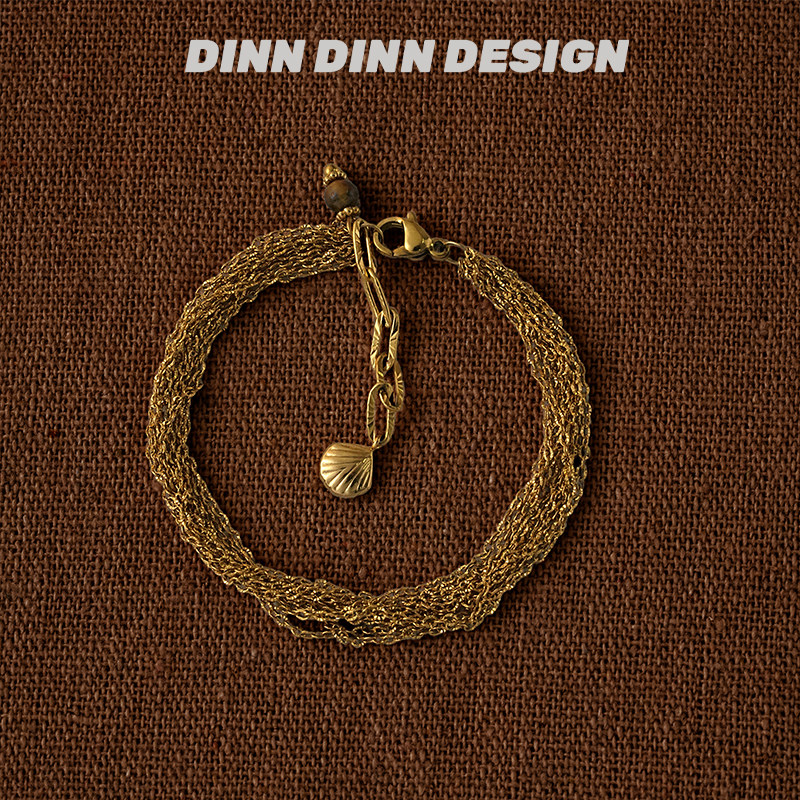 Многослойный металлический браслет-цепочка DINN DINN DESIGN, праздничный стиль, изысканный, простой, универсальный, с легкой роскошной индивидуальностью