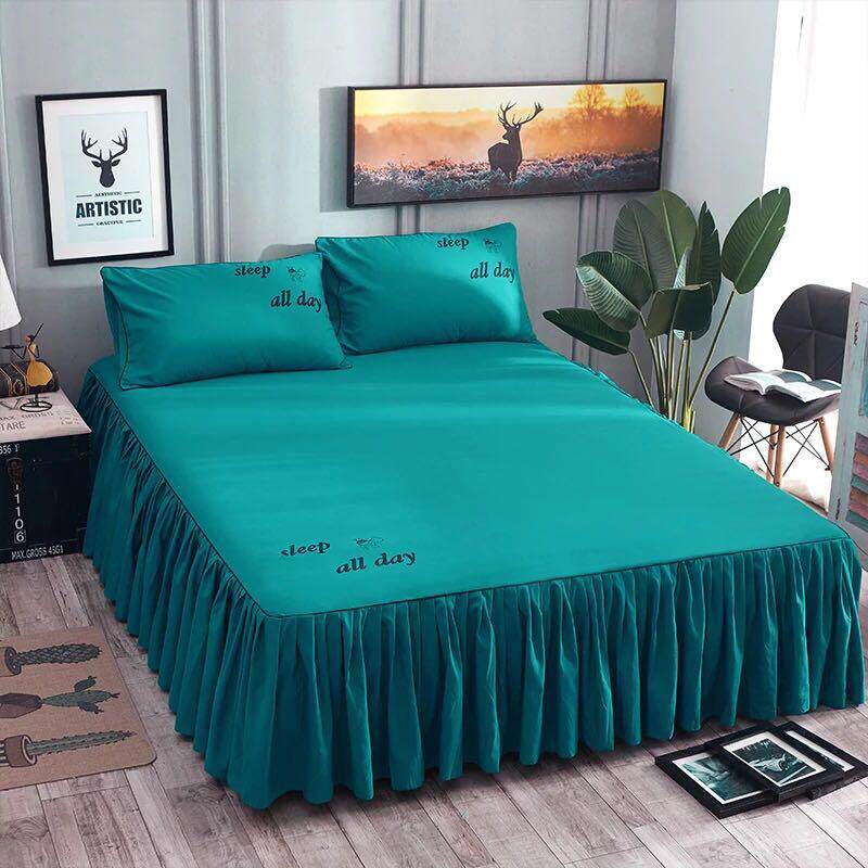 Покрывало в виде юбки для кровати, цельный хлопок, пылезащитный защитный чехол из чистого хлопка, 1,5 м, 1,8 м, простыня, нескользящее покрывало для кровати