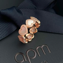 Spot APM Monaco Pink Mother Beike Love Connection Ring White Mother Beike Butterfly Ring Silver Jewelry Gift Birthday