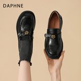 Черные лоферы Daphne/ женские осенние туфли; новинка 2026 года; маленькие кожаные туфли в британском стиле; женская обувь на мягкой подошве