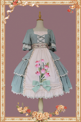 taobao agent Infanta婴梵塔lolita**郁金香*暗纹绣花棉OP优雅洛丽塔裙