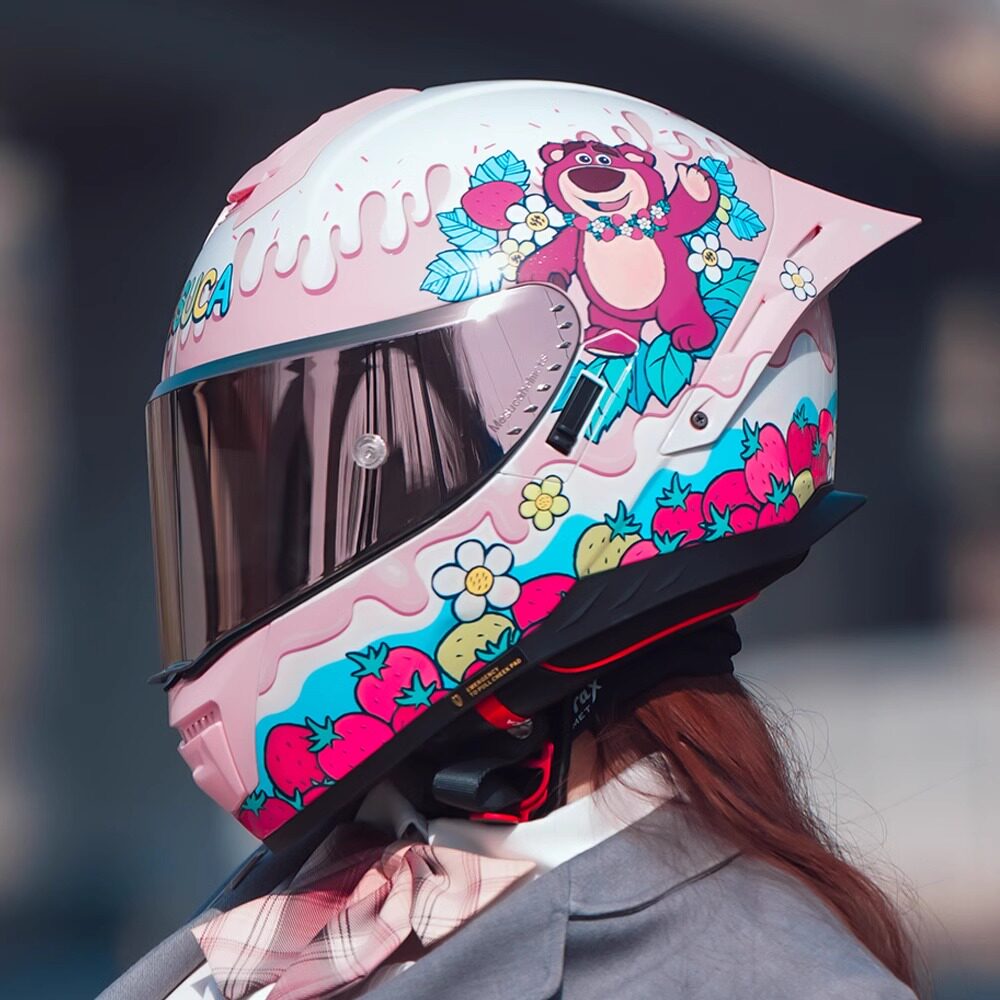 Maxi motorcycle helmet, full-face helmet, KT large rear wing, men's and women's...