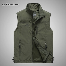 Men's Vest Summer New Outdoor Leisure Sports Quick Drying Tank Top Fishing Clothes Work Clothes Breathable Kamp Shoulder Multiple Pockets