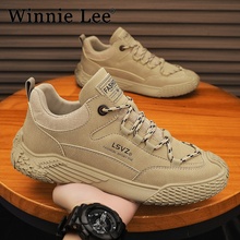 Winnie Lee Men's Shoes Spring 2024 New Low cut Vintage Labor Protection Shoes Trendy Shoes Anti slip and Wear resistant Men's Outdoor Shoes