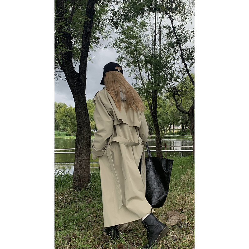 Ветровка Celebrity pavilion, женская куртка-ветровка, новинка 2025 года, осенний темперамент, популярное французское ретро длинное пальто высокого класса