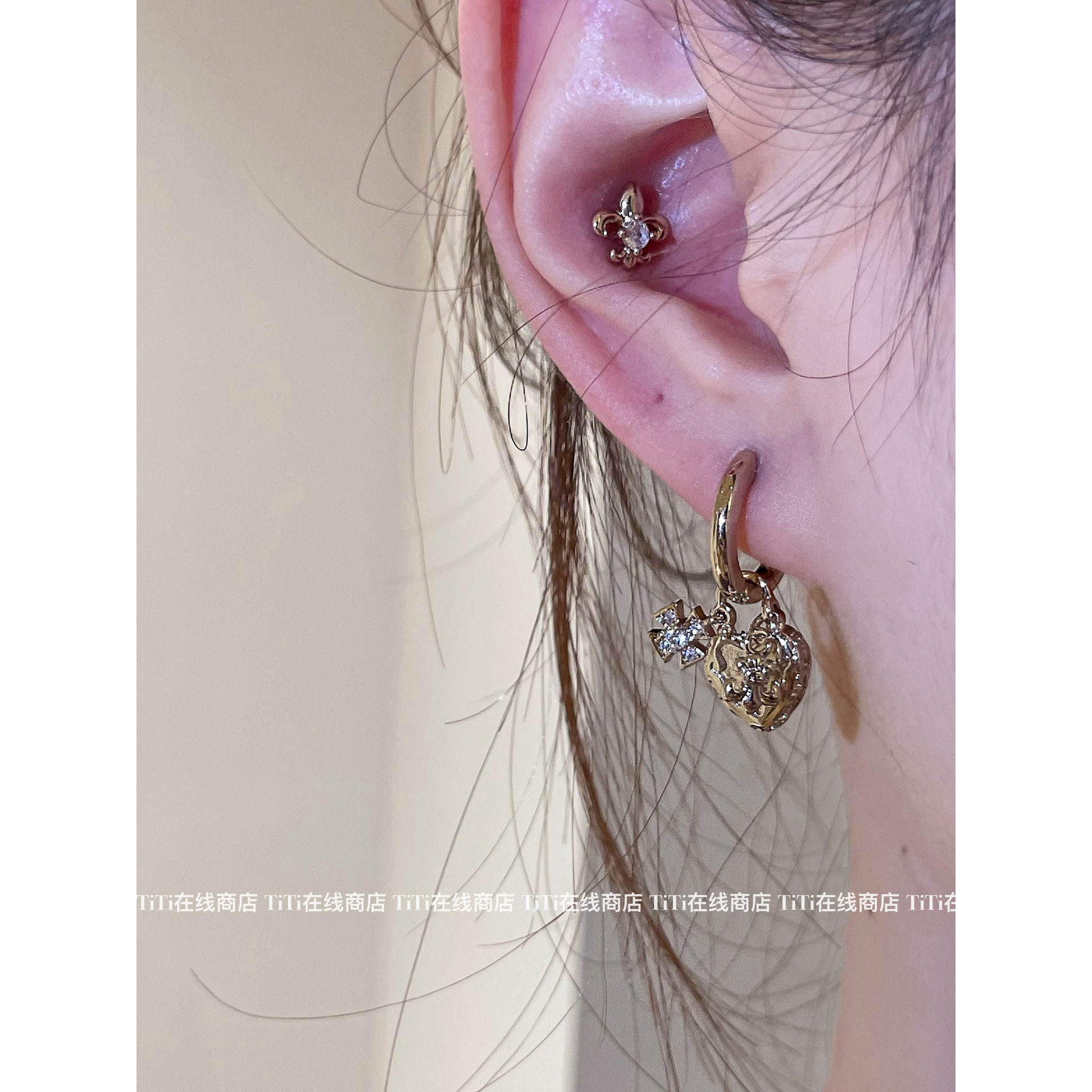 Серьги TiTi retro iris cross love в стиле ретро, простая мода, высококачественное ощущение золотого света, роскошные универсальные серьги