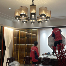 New Chinese style private room chandelier hotel dining hot pot restaurant clubhouse lighting fixtures