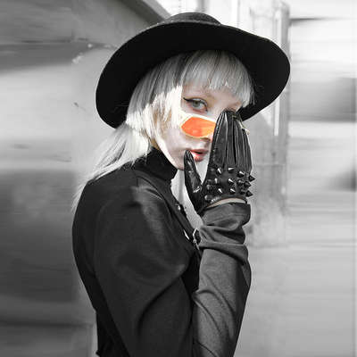 taobao agent ╋魔叹╋PUNKRAVE朋克摇滚视觉机车中性亮漆皮铆钉分指手套 WS387