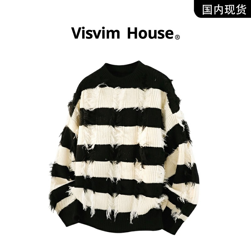 [Вывод запасов бренда] VISVIM WINGS осенний дизайнерский свитер с кисточками lazy sweater для мужчин