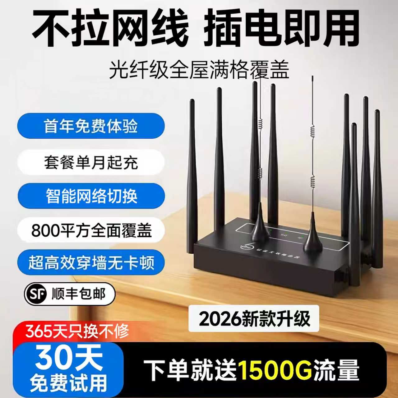 2026 новый беспроводной Wi-Fi маршрутизатор портативная мобильная беспроводная сеть Wi-Fi бесплатная карта для аренды жилья без широкополосного покрытия всего дома подключаемая готовая к использованию сетевая карта cpe официальный 2927