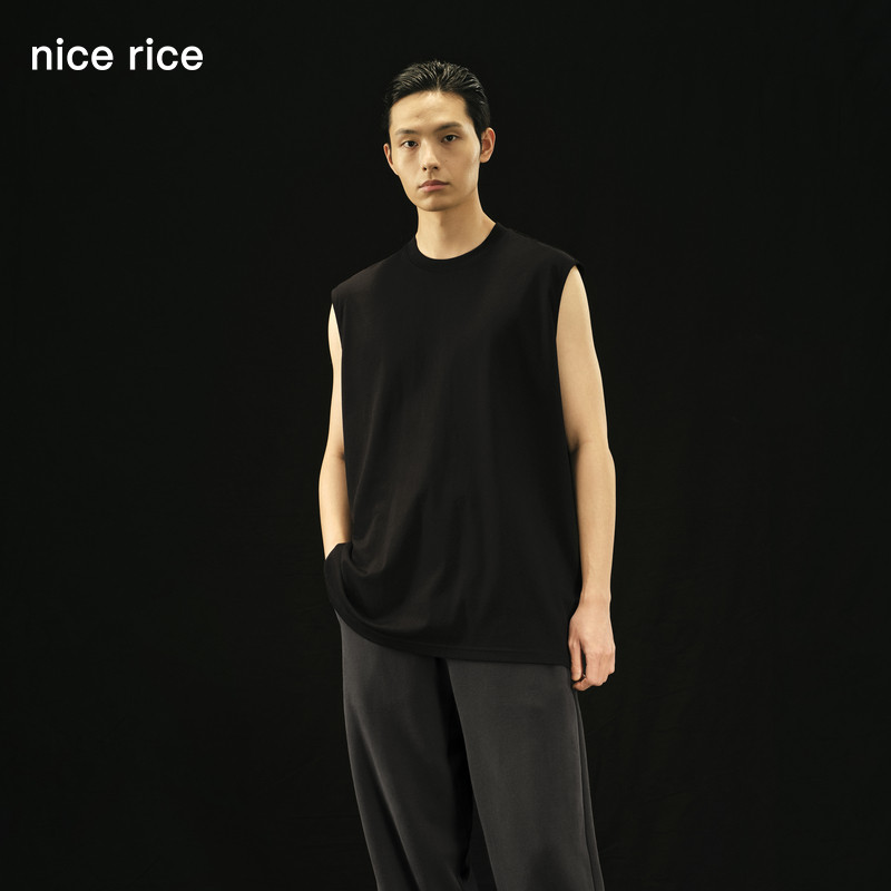 Хороший рис, good rice R.Серия 220 г хлопка с маленькими манжетами повседневный вязаный жилет без рукавов NEX01048