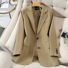 Coffee colored small suit jacket for women, small stature, summer 2024 Spring and Autumn new high-end casual thin short suit
