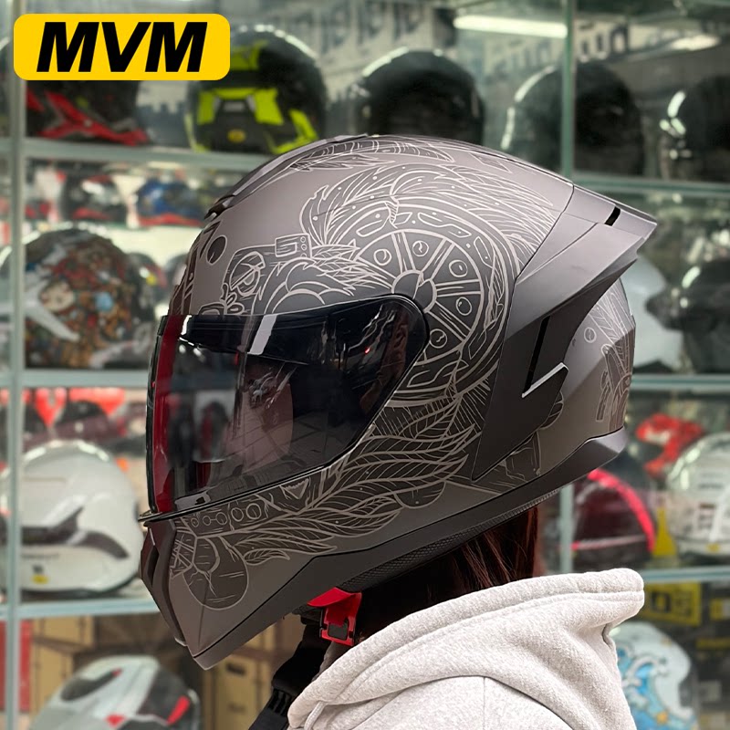 MVM полный шлем мотоциклетный шлем 3C мотоцикл электромобиль мужчины и женщины четыре сезона универсальный шлем с большим хвостом M75