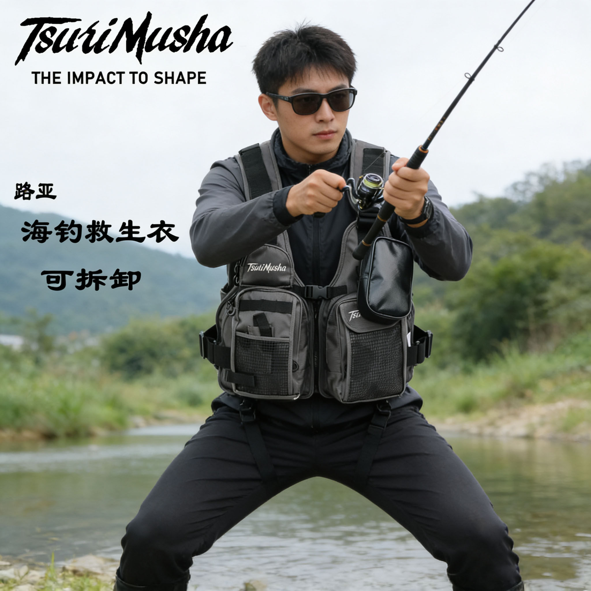 Спасательный жилет TsuriMusha angler rock fishing спасательный жилет двойного назначения для морской рыбалки Luya спасательный жилет с несколькими карманами
