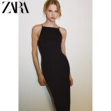 ZARA2026 новинки ранней осени женское платье миди на подтяжках из смесового нейлона с квадратным воротником 1355452 800
