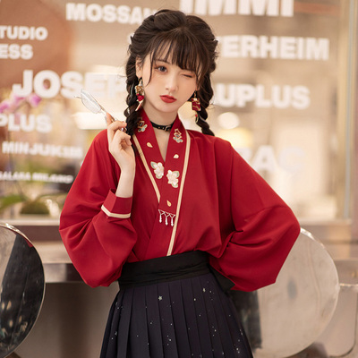 taobao agent 池夏星月银河:少司宋制飞机袖短衫短褶裙原创改良汉服女夏汉元素