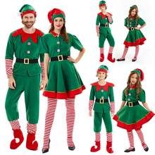 Christmas Elf Family Costume Role Playing Outfit Green