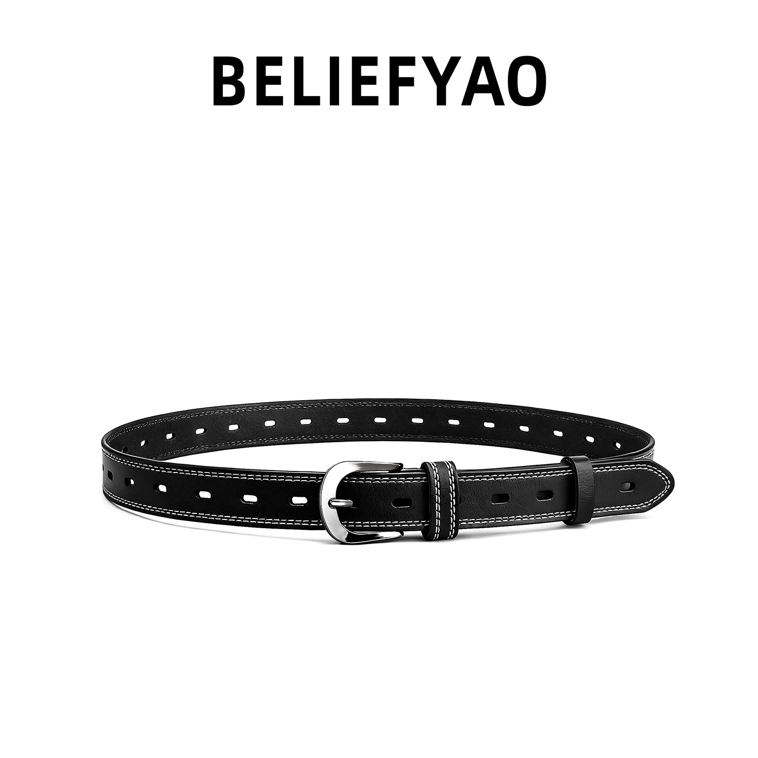 Оригинальный ретро-ремень из воловьей кожи ручной работы BELIEFYAO - универсальный кожаный ремень cleanfit для мужчин и женщин