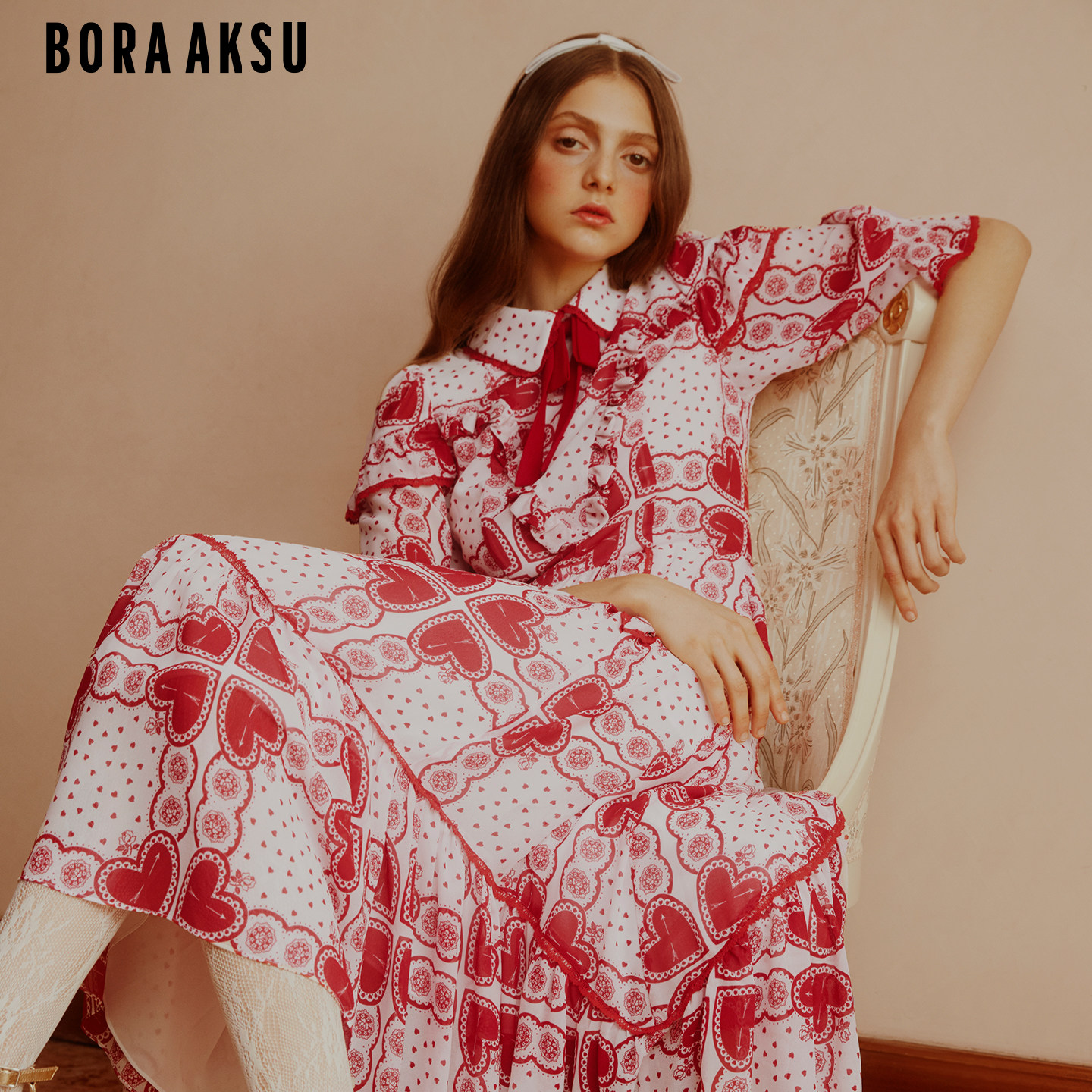 Раннее летнее французское платье BORAAKSU с воротником 