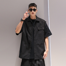 Art Apparel American Solid Color Vest Men's Summer Casual Loose Fashion Brand Work Shirt 2024 New Three Piece Set