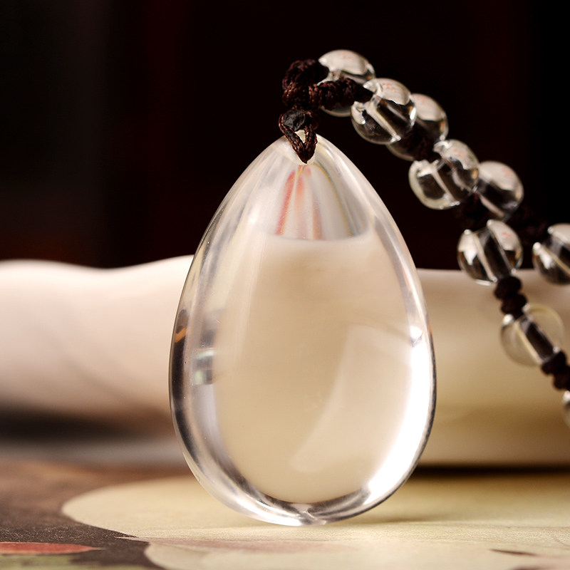 Натуральный белый кристалл капля кулон передача кулона ювелирные изделия из необработанного хрусталя