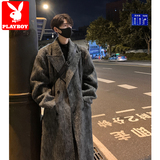 Корейское шерстяное пальто Playboy, мужская осенне-зимняя куртка-ветровка средней длины в стиле ruffian, красивая ветровка высокого класса в британском стиле, трендовая куртка