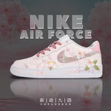 Кроссовки по индивидуальному заказу Nike Nike Air Force One Wanhuanong spring patch - универсальные кроссовки для мужчин и женщин одинакового розового цвета