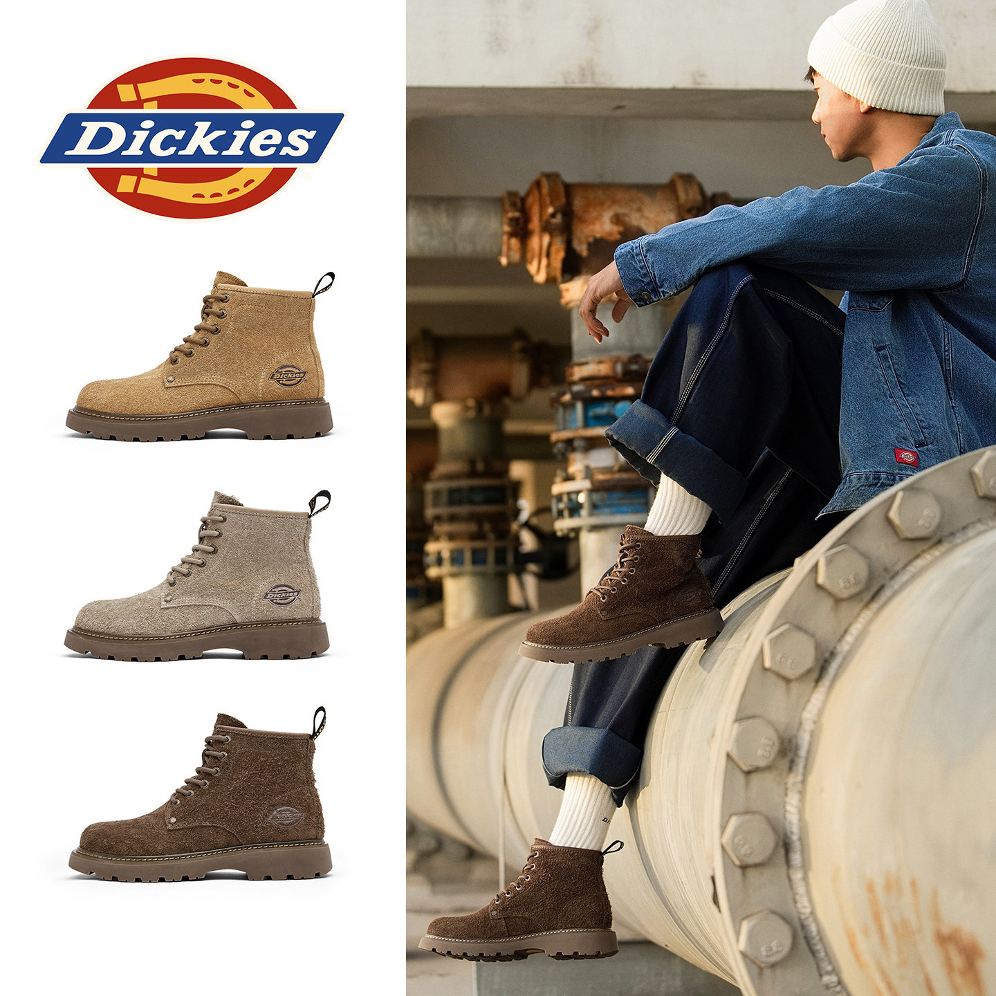 Ботинки Dickies Martin, мужские ботинки, новинка 2026 года, осенняя мужская обувь, мужские ботинки, кожаные походные ботинки, мужские