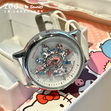 Sanrio Watch Women's Student Carousel 2024 New Junior High School Quartz Watch for Children and Girls