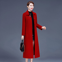 Woolen coat for women in a three-year old store with five colors. Double sided long women's knee length coat for 2021 winter new woolen doll collar high-end woolen coat