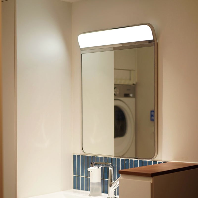 Рама из нержавеющей стали led smart bathroom ультра-белое антикварное зеркало с лампой зеркало для ванной комнаты настенное противотуманное зеркало для ванной комнаты