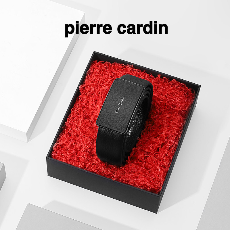 Кожаный ремень Pierre Cardin, мужская кожаная внутренняя пряжка, официальный аутентичный подарок, деловой ремень из воловьей кожи, новые мужские брюки