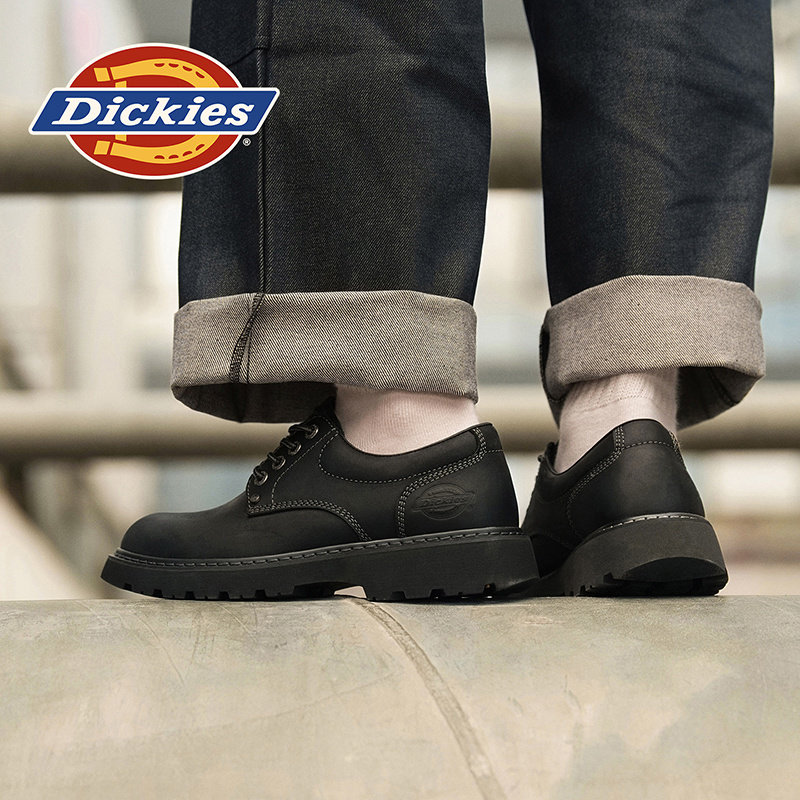 Мужская обувь Dickies; новинка 2026 года; мужская обувь; летние черные кожаные туфли Martin с низким вырезом; мужская повседневная обувь
