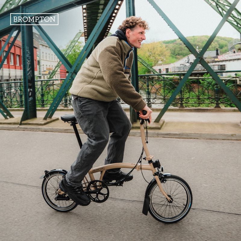 4-скоростной складной велосипед BROMPTON cloth C Line Dune brown с ручкой M/S