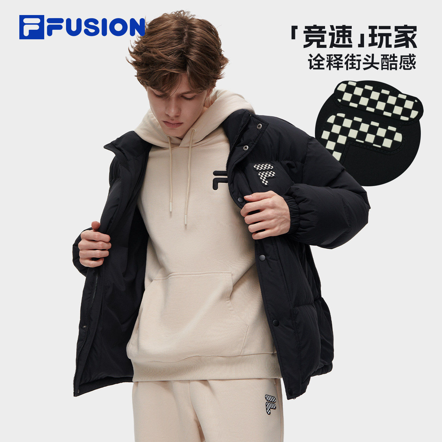 FILA FUSION Fila tide брендовая парная пуховая куртка женская зимняя спортивная лыжная теплая ветрозащитная куртка мужская