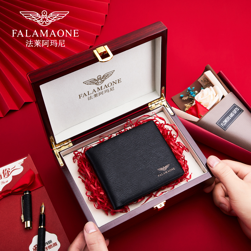 Кошелек Falai Armani, мужской кожаный короткий кошелек из натуральной кожи, первый слой, деловой кошелек из воловьей кожи, сумка для карт, кожаный кошелек для мужчин