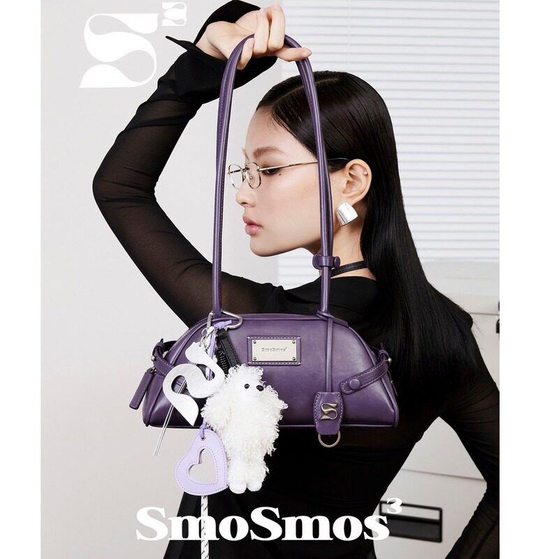 SmoSmos【Боксерский мешок 4.0】 Оригинальная нишевая сумка для боулинга подмышками, сумка через плечо из воловьей кожи, 26 весенне-летних женских сумок