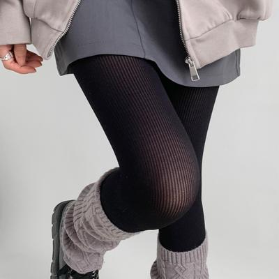 taobao agent 夜间教习室天鹅绒连裤袜女春秋不掉档竖条纹微透显瘦灰色打底袜子