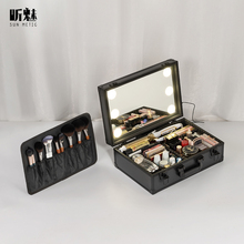 Professional Makeup Case with Mirror and LED Light for Follow Makeup Artists, Portable 2024 New Advanced Sense