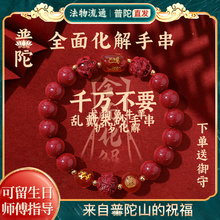 Putuo Mountain Vermilion Sand Bracelet Transfer Pearl Dragon Year Bracelet, Primordial Year Protector Charm Bracelet Official Flagship Store 2024