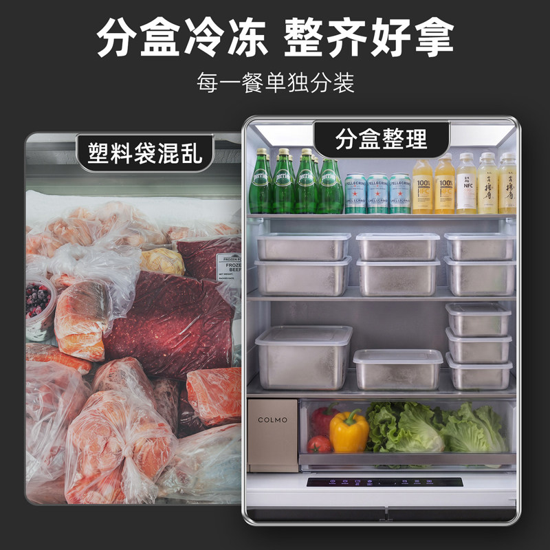 коробка для хранения свежих продуктов из нержавеющей стали 304, холодильник, коробка для хранения продуктов в холодильнике, морепродукты, мясо, герметичная коробка для упаковки, коробка для быстрой заморозки