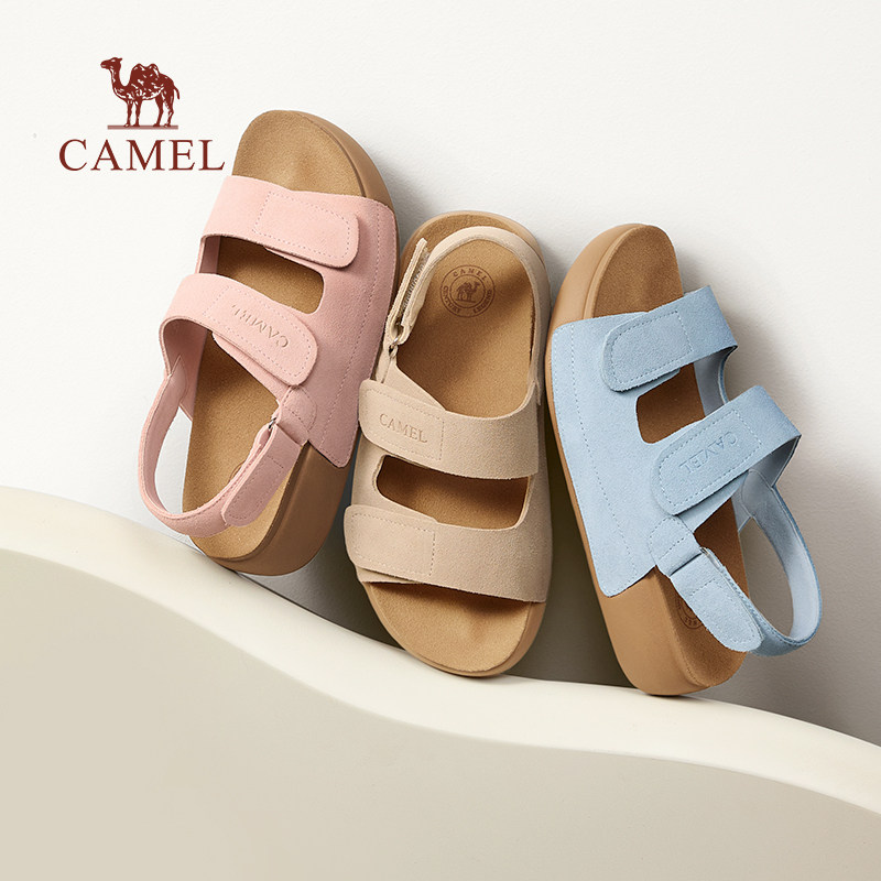 Женская обувь Camel; коллекция 2026 года; новинка лета; дышащая обувь birkenstock на толстой подошве на липучке; сандалии; повседневные сандалии; верхняя одежда для женщин
