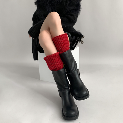 taobao agent 夜间教习室粗线针织袜套春秋款女日系jk腿套百搭细闪条纹堆堆袜子