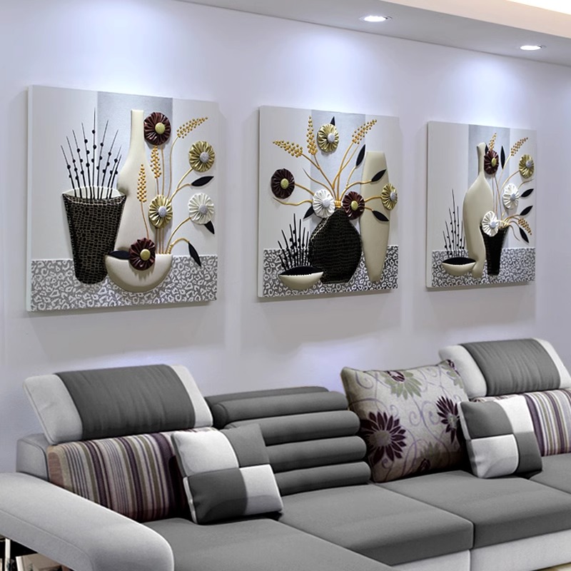 Алмазная живопись 2024 новый стиль полностью алмазная гостиная небольшой свежий 5d триптих из каменной кладки простая современная вышивка крестиком 2023