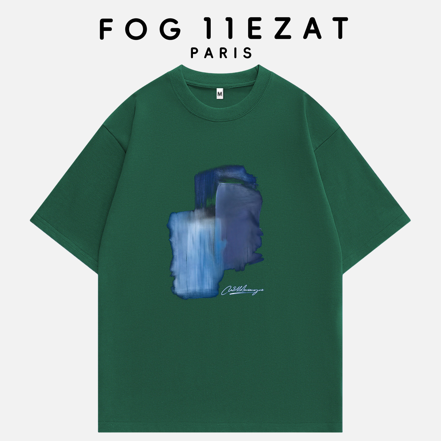 FOG 11EZAT - кобрендовый бренд tide, весна-лето 2026, новая футболка с короткими рукавами и вращающейся манжетой, топ с круглым вырезом для мужчин и женщин